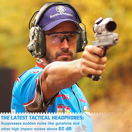 TOENNESEN 2019 Professional Sport Sound Amplification Electronic Shooting Earmuff, NRR 27 dB Ideal for Shooting and Hunting(Camo)