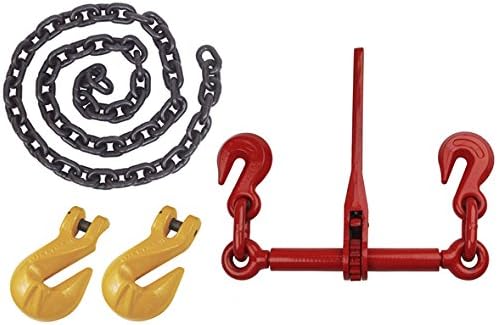 12600kg MBS Ratchet Load Binder Restraint Set with Grab Hooks, 3-10mtr Chain Available EN818-2 (05mtr)
