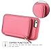 iPhone 6s Wallet Case, iPhone 6 Leather Case, ZVE Shockproof Apple iPhone 6 Credit Card Holder Slot cases with Zipper Wallet, Protective Case for Apple iPhone 6/6s - Rose
