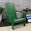 Sunnydaze Coastal Bliss Outdoor Wooden Adirondack Patio Chair Set of 2, Green