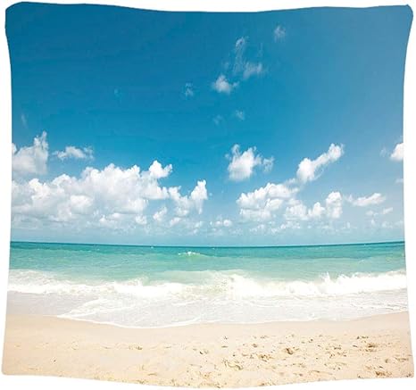 Amazon Co Jp ビーチ風景のタペストリー 海と砂浜 おしゃれ インテリア 多機能壁掛け ファブリック風景写真タペストリー おしゃれ モダンなアート 模様替え 部屋 窓カーテン 110x90 Cmビーチストック画像 ホーム キッチン