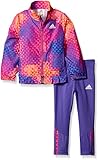 adidas Toddler Girls' Wind Jacket and Pant Set, Purple, 3T