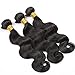 AOSOME Brazilian Virgin Human Hair Weavs 3 Bundles 16 18 20 Inch Real Remy Human Hair Bundles Extensions,Natural Black Color,Can be Restyled