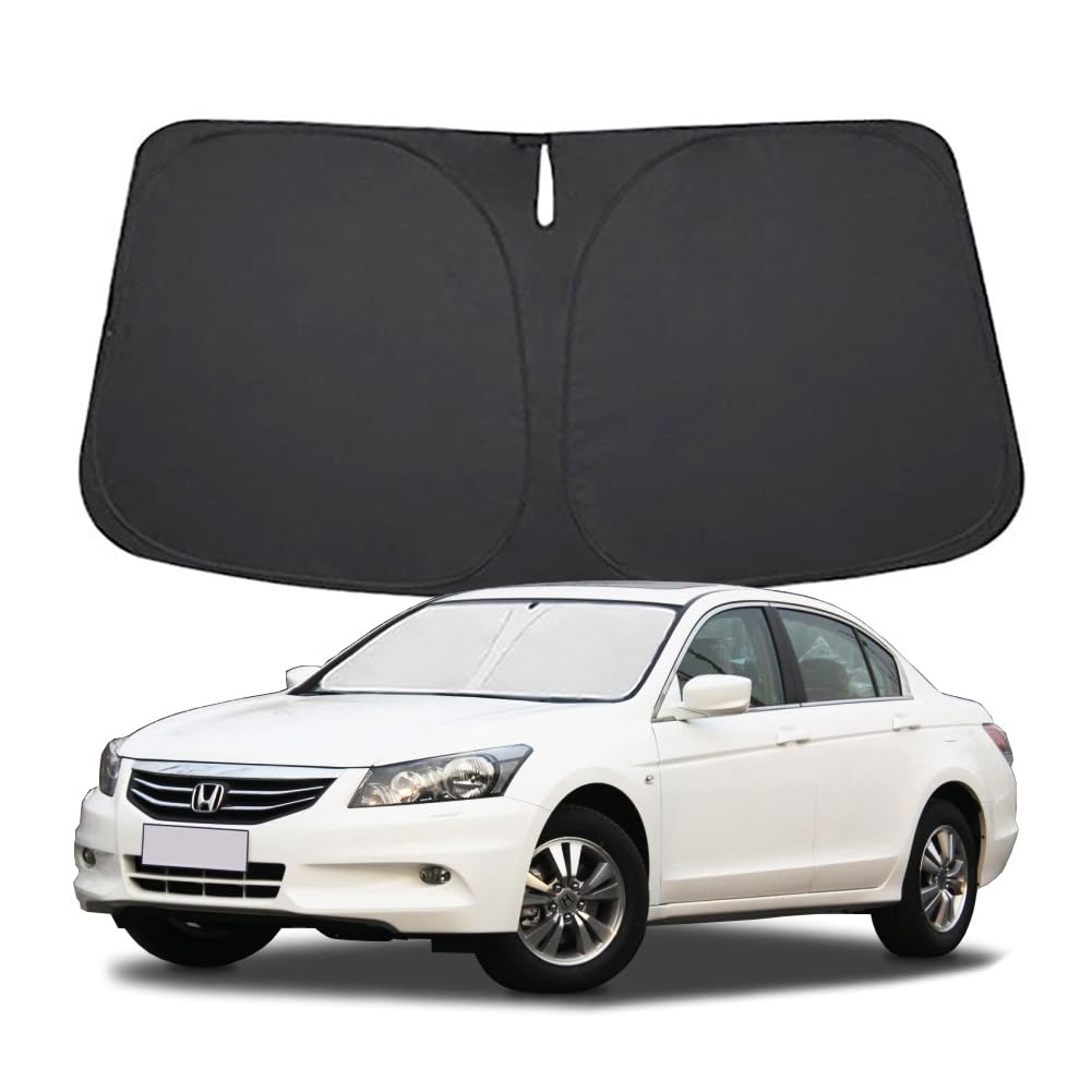 Photo 1 of Windshield Sun Shade for Honda Accord 2008 2009 2010 2011 2012 Front Window Shade Sun Visor Protector Honda Accord Accessories Foldable Sunshade 240T Reflective Polyester Blocks UV Rays Keeps Car Cool