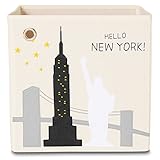 kaikai & ash Toy Storage Bins, Foldable Canvas Cube Box for Kids, 13 inch - New York