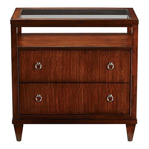 Ethan Allen Heston Glass-Top Night Table, Citrine