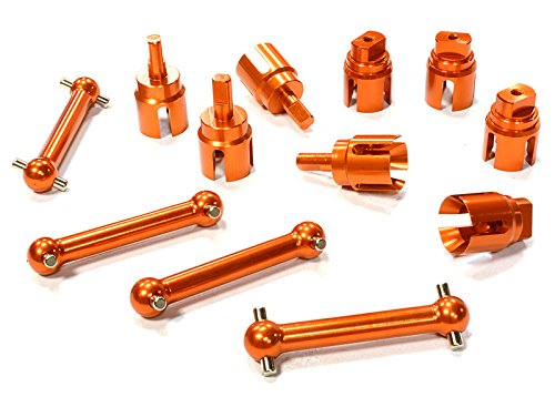 Integy RC Model Hop-ups C26387ORANGE Billet Machined Alloy Dog Bone (4) for HPI 1/10 Scale E10 On-Road