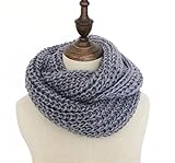 Oure Women Solid Knit Infinity Scarf Soft Warm Scarves