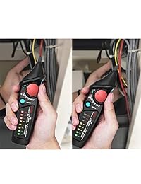 Bside AVD06X - Medidor de voltaje sin contacto, batería eléctrica de 12 a 1000 V, modo dual, ajustable, localizador de punto de ruptura con 8 indicadores LED y linterna