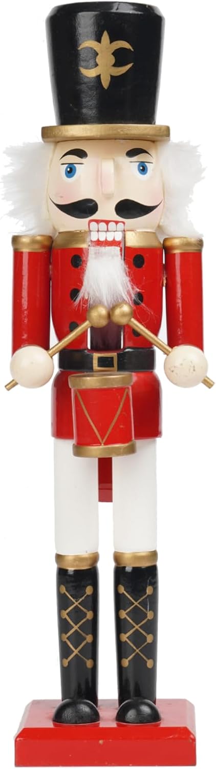 Nutcrackers - Christmas Nutcracker Soldier Figurine Decorations - 14.75H in Nutcracker Christmas Decor Traditional Soldiers Wooden Red Nutcracker Xmas Festive Gifts Farmhouse Décor for Fireplace Newman House Studio