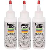 Super Lube 51004 Synthetic Oil with PTFE, High Viscosity, 4 oz Bottle (Тhree Pаck)