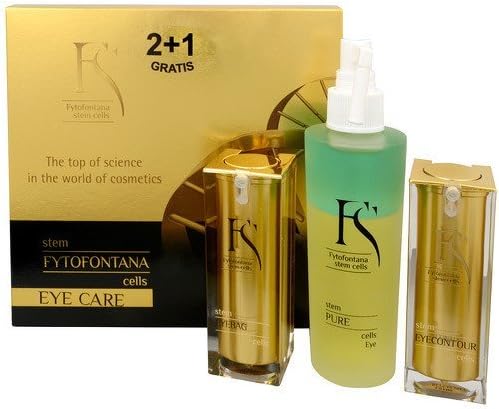 Research Product Eye Care Gift Box Inc.: Eye Contour 15 ml + Eye Bag 15 ml + Pure Eye 125 ml Free with Stem Cells, TrioStem3 Complex, Peptides & Hyaluronic Acid for Men & Women Made in Switzerland
