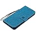 SMYTU Galaxy S8 Plus Wallet Case, Premium Emboss Sunflower Flip Wallet Shell PU Leather Magnetic Cover Skin with Wrist Strap Case for Samsung Galaxy S8 Plus 6.2“(Blue)