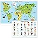 Fawn Hill Co. Disposable Placemats for Children | Peel & Stick Adhesive Table Topper | World Animal Map & Professions Educational Sticky Mat for Restaurants | Toddler Food & Kid Craft Mat | 60 Pack…