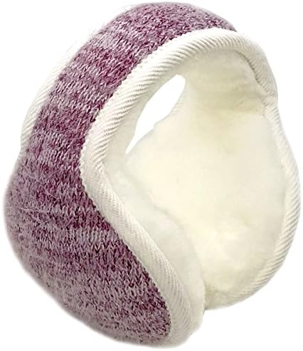 Ear Muffs with Rabbit hair Winter Warm Knitted Earmuffs Foldable Adjustable Pure Color Thicken Winter Outdoor Sport Unisex Cashmere Ear warmer by Wishfly (pink)