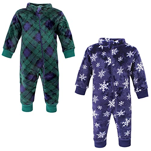 Hudson Baby Girls Jumpsuits Unisex Plush Navy Snowflake, 9-12 Months, Navy Snow…