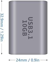 Duttek USB C Female to USB A Female Adapter 3.1 Gen2 10Gbps 3A view 7