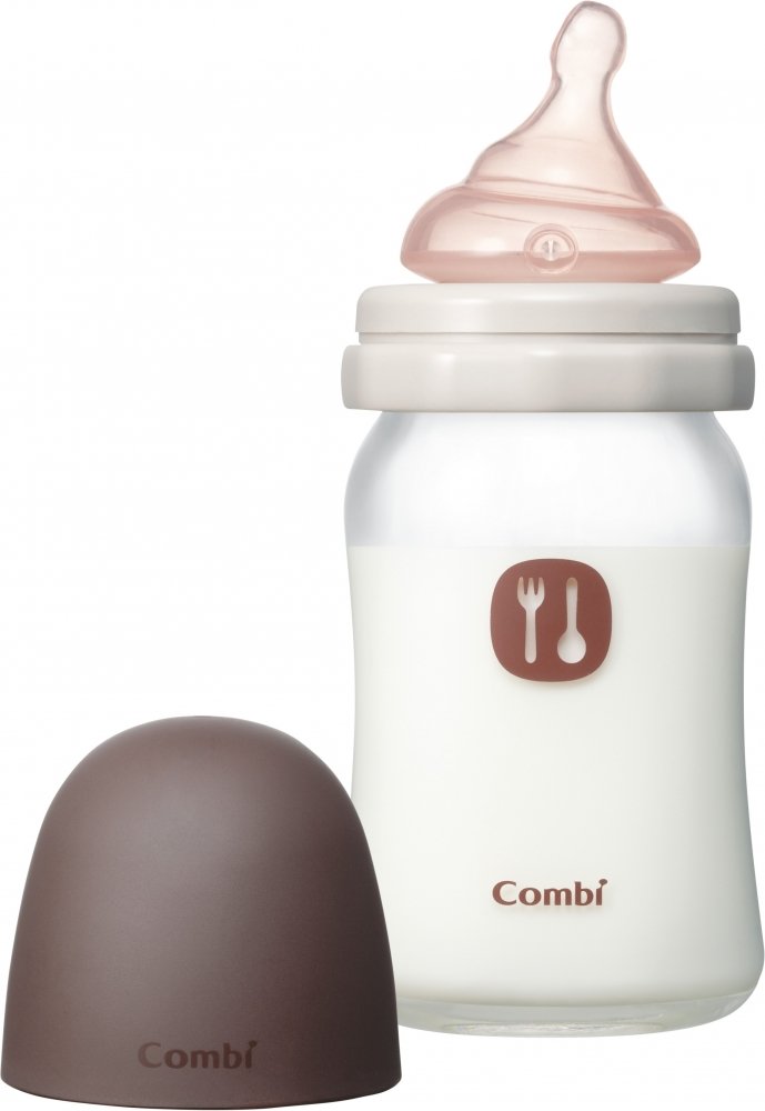 COMBI コンビ テテオ 授乳のお手本 LiCO 哺乳びん 耐熱ガラス製 160ml (Sサイズ乳首付) モカ商品画像