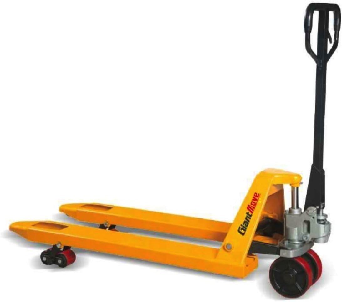 Giant Move MB-P25L-36 Steel Hand Pallet Truck, 5500 lbs Capacity, 36" Length x 27" Width Fork, Yellow