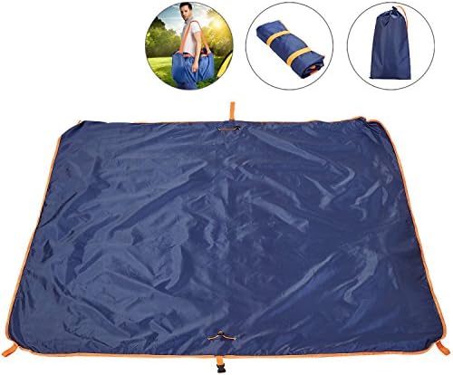 Hyker Foldable Picnic Blanket Mat Lightweight Waterpoof EX-LTravel Bag Beach Pad(56"X56") Blue-Orange