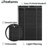 Funky Gadgets PVC Venetian Blinds Easy Fit 2.5cm Slats 225x150 cm Black view 2