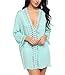 ADORNEVE Women Sexy Beachwear Bikini Cover up V-neck Hollow out Lace Lounge Dress