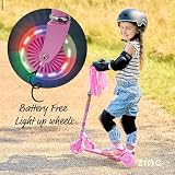 Zinc Kids Folding 2-Wheel Scooter Unicorn with Light Up Wheels 3+ Height view 2