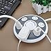 BESTTEN 6 Outlet Wide Spaced Power Strip, Surge Protector with 6-Foot Heavy Duty Extension Cord, Round Desktop Charging Station, Ideal for Bulky Adapters and Transformers, ETL Certified, Grey & White
