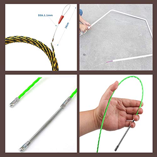 WXTOOLS Fish Tape Wire Noodlers Puller 40FT/12M Fish Cable Fastener - Thumbnail 3
