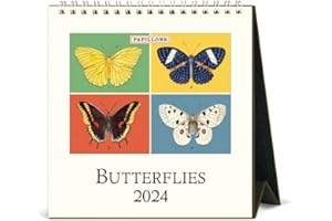 GENERIC Cavallini & Co, Butterflies 2024 Easel Desk Calendar