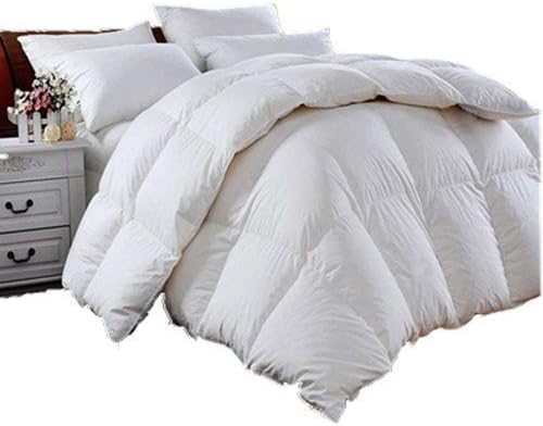 JIN SAN XIANG Nature Goose Down and Feather Bed Comforter Quilt Duvet Insert,100% Orangic Cotton Shell,White (68×94inch(175×240cm))