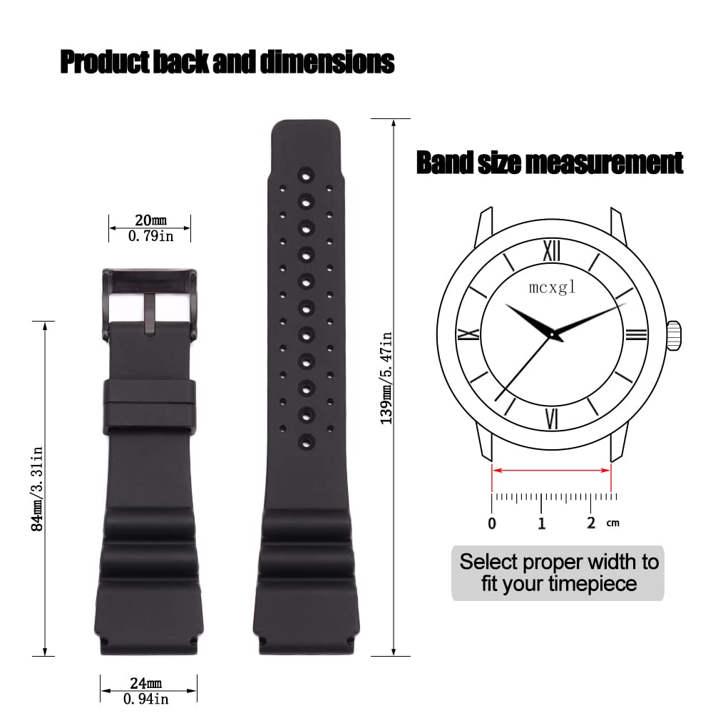 24mm Silicone Watch Band Compatible with Citizen Hyper Aqualand Duplex Promaster Men's Dive Strap Sport Waterproof Wristband