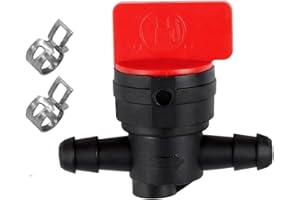 Tuckaner 1/4"" Inline Fuel Cut off Shut Off Valve for 493960 494768 698183 Oregon 07-406 Replace ment John Deere AM36141 AM107340 Toro 54-3150 1-603770, Red