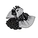 So Beauty Women's Rhinestone Pleated Bowtie Snood Hair Net with French Barrette for Buns Black