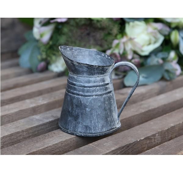 Chic Antique Metal Watering Can, Zinc, Grey, French Country House Style