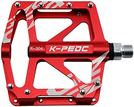 Mountain Bike Pedals Cycling Four Pcs Sealed Bearing Pedals (Red)