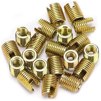 Hyuduo 20pcs Self-Tapping Threaded Inserts for Thread Repair Carbon Steel Galvanized Screw Bushings