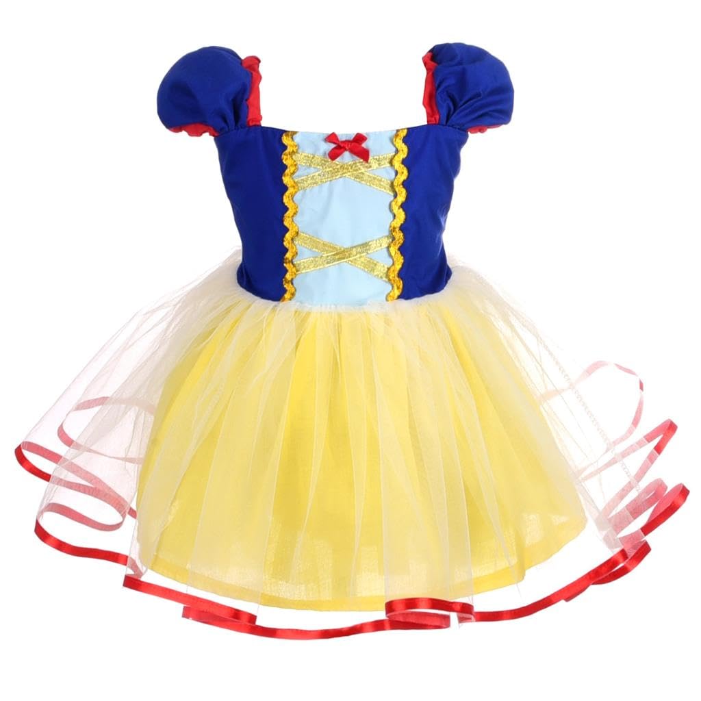 Lito Angels Princess Snow White Fancy Dress Up Costume for Baby Girls Kids Birthday Party Tulle Skirt Age 3-6 Months 102 (Tag Number 60)