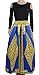 VLUNT Women's African Floral Print A Line Long Skirt Pockets Two Pieces Maxi Dress Yellow