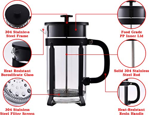 image for Apexstone French Press Coffee Maker (1000 ml,34 oz) With 4 Level Filtr