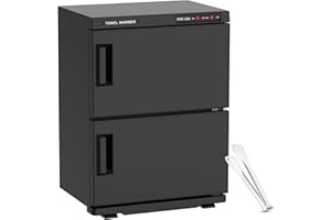 ADVWIN 32L Hot Towel Warmer Cabinet, Towel Warmer for Spa Salon, Professional Large Capacity Towel Double Cabinet for Bathroom, Esthetician (black)
