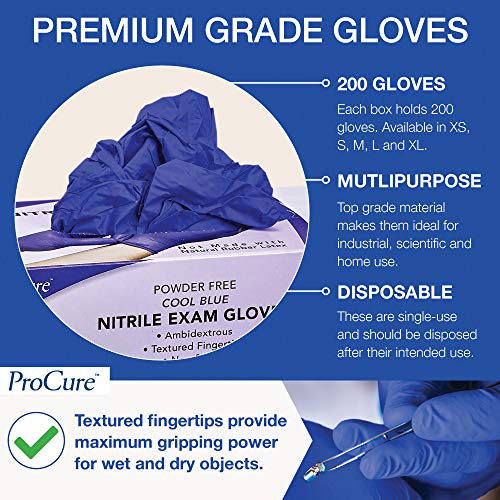 Medical Exam Disposable Nitrile Gloves Medium, 400 Count Powder Free