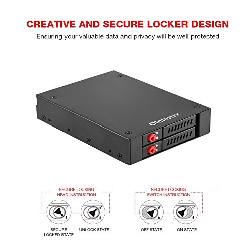 Jadpes Hard Disk Box Built-in Mr-6201, Dual-Bay, Multi-Bay, Built-in Floppy 2.5-inch Internal Dual-Bays 2.5" SATA HDD/SSD Mobile Rack for 3.5" Floppy Drive Bay of PC