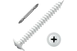 SG TZH #8 x 1-1/2" Wood Screw 127Pcs White Alloy Steel Standard Thread Phillips Truss Head Fast Self Tapping