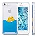 kwmobile Hardcase Compatible with Apple iPhone SE (1.Gen 2016) / 5 / 5S - Phone Case with Liquid - Rubber Ducks, Yellow/Blue/Transparent
