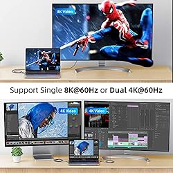 For Thunderbolt 4 Cable 40Gbps 2 in 1 USB C Cable
