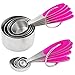 Measuring Cups and Measuring Spoons set by Chef U | Stainless Steel Measuring Cups and Spoons Set of 10 | Liquid Measuring Cup or Dry Measuring Cup Set | Stainless Measuring Cups (Pink)