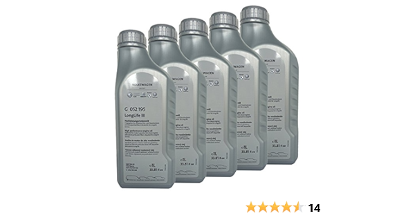 Aceite de motor original VAG 5W-30 Longlife III 3 G052195M2, 5 unidades de 1 litro