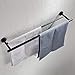 JQK Bathroom Hardware Towel Bar Set, 5-Piece Bath Accessories Set Matte Black Wall Mount Includes 24 in Towel Bar, 9 in HT Bar, TP Holder, Towel Hook x 2, BAS105-PB