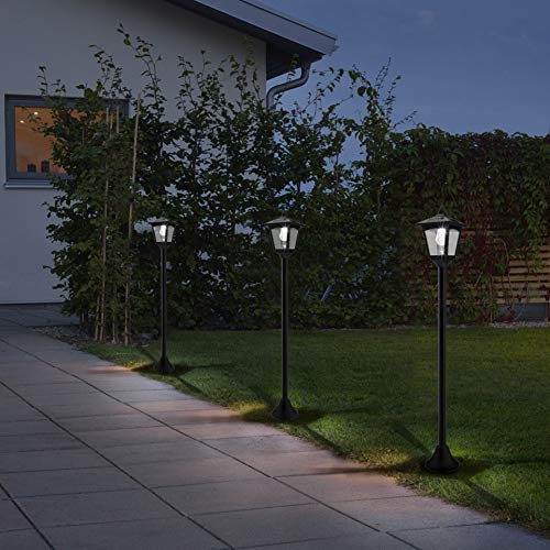 40 Inches Mini Solar Lamp Post Lights Outdoor, Solar Powered Vintage Street Lights for Lawn, Pathway, Driveway, Front/Back Door, Pack of 2